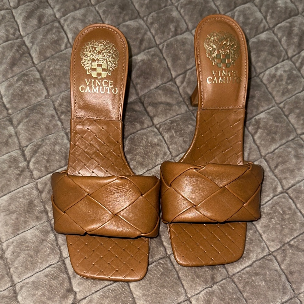 Vince Camuto Women's Brown Woven Mules